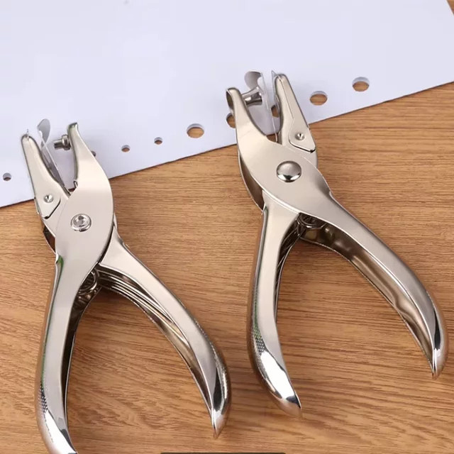 Manueller Locher für A4 Papier mit 3 mm und 6 mm Lochung in Silber aus Metall für Schule und Büro - Bild 1