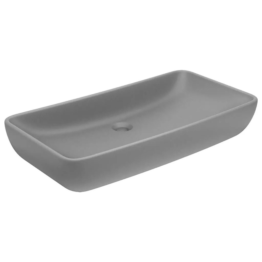 vidaXL Luxus-Waschbecken aus Keramik, rechteckig, Matt Hellgrau, B: 71 cm, T: 38 cm, H: 13,5 cm - Bild 2