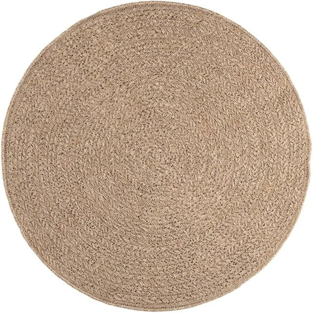 vidaXL Teppich in Juteoptik aus Polypropylen, rund, Braun/Beige, Durchmesser: 120 cm, für Innen und Außen geeignet - Bild 1