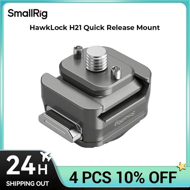 SmallRig HawkLock H21 Universeller Schnellverschluss-Plattensatz mit patentierter QR-Slide Struktur für NATO-Klemmung, Traglast 176 kg - Bild 1