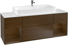 V&B Waschtischunterschrank Finion in Walnuss Veneer Braun, B/T/H: 160 x 50,1 x 50,1 cm - Bild 1