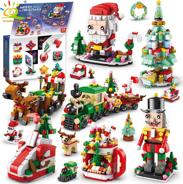 Huiqibao Weihnachten Elch Hirsch Santa Claus Bausteine Set, 6 in 1 - Bild 1