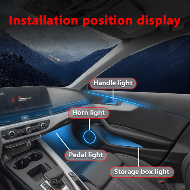 FILIPLI Neon-LED Auto-Ambientebeleuchtung RGB Multicolour für Fußraum, Staufach und Griff - Bild 1