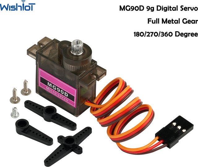 wishiot MG90D Micro Digital Servomotor, Metall, Schwarz - Bild 1