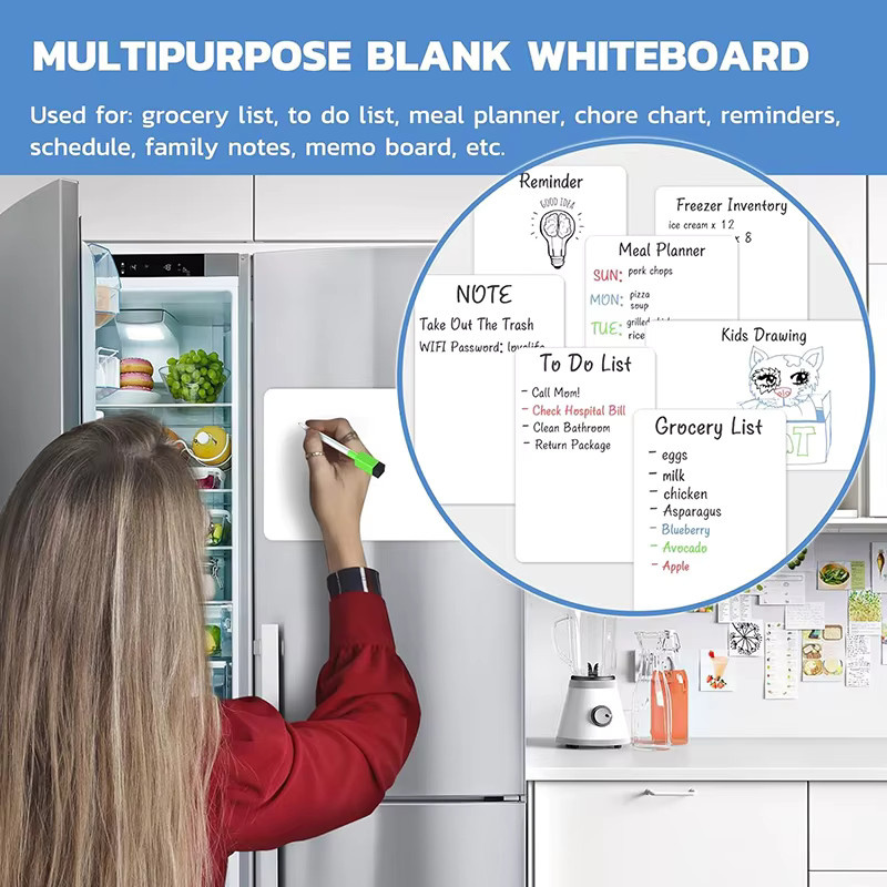 YoQian Magnetisches Whiteboard in Weiß, trocken abwischbarer Planer als Kühlschrankaufkleber für Küche und Büro, Breite: 29,7 cm, Höhe: 29,7 cm, Tiefe: 29,7 cm - Bild 3