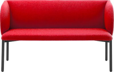 Leyform Sofa LIV 2-Sitzer in Rot mit Stoffbezug und Armlehnen, B 127 x T 62 x H 74 cm - Bild 1