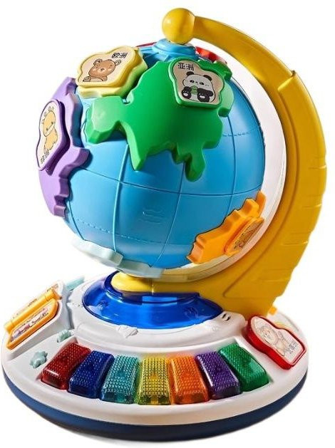 Linyi toy car Globus Klavier Musikinstrumente Welt Tierpuzzles, Lernspielzeug, Orange, ab 3 Jahre - Bild 1