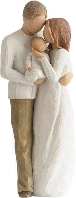 HongB Harzskulptur Familie mit Baby als Deko-Figur in Beige - Bild 1