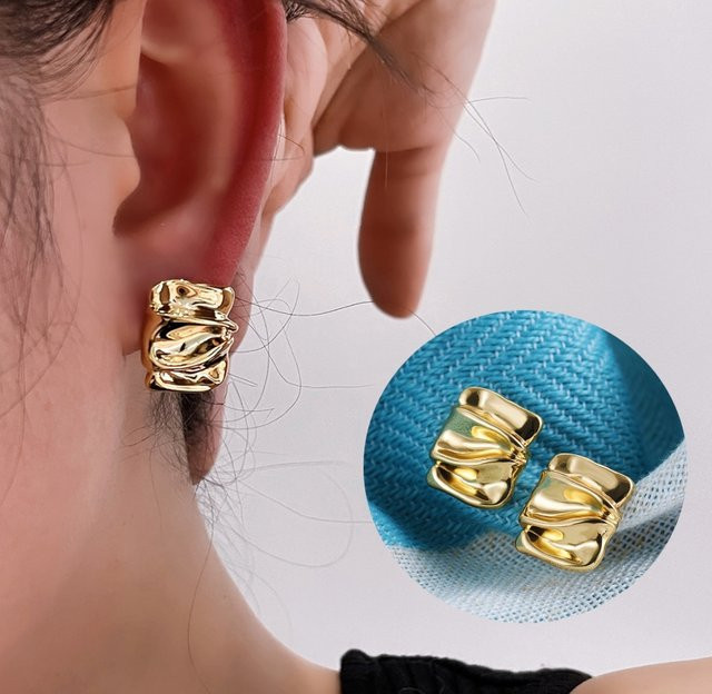 Erpels Ohrstecker, vergoldet, quadratisch, Damen - Bild 1