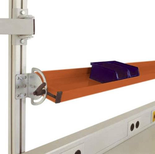 Manuflex LZ8298.2001 ESD Neigbare ESD-Ablagekonsole für CANTOLAB in Orange, Nutztiefe: 19,5 cm, für Tischbreite: 120 cm - Bild 1