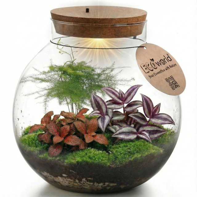 Vdvelde Terrarium Groß aus Glas in Transparent mit Durchmesser: 30 cm für dein DIY Pflanzensystem - Bild 1