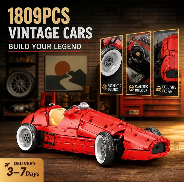 Vintage Luxus-Auto-Bausatz, Roter Supersportwagen, 1.809 Teile, ab 14 Jahren - Bild 1
