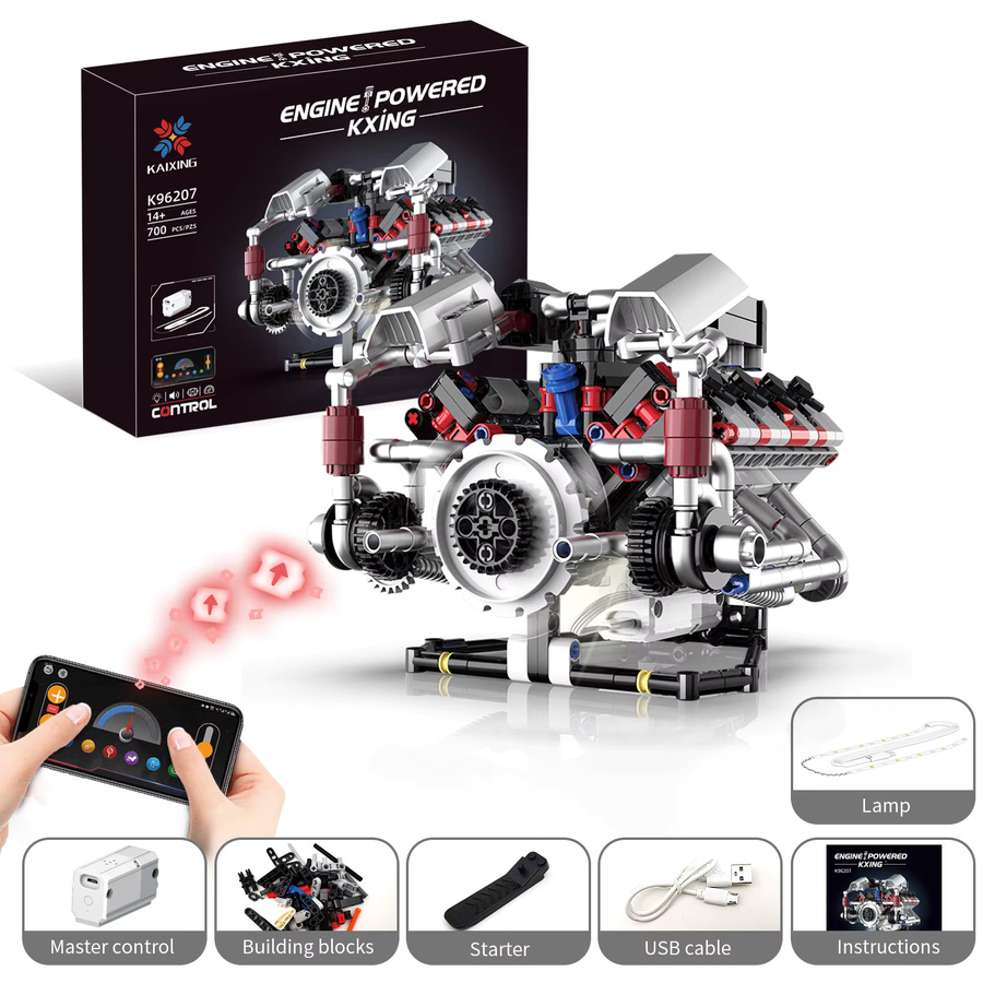 CETYL F40LM V8 Motor MOC Super Sport Auto App-gesteuertes elektrisches Baustein-Modell in Mehrfarbig mit 700 Teilen - Bild 3