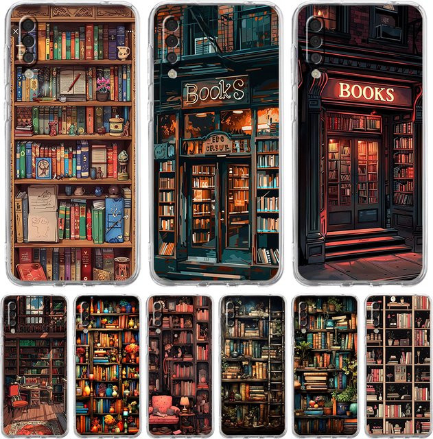 Transparente TPU Handyhülle mit Bücher-Illustration für Samsung Galaxy A-Serie (A13 5G, A22, A23, A25, A31, A41, A51, A52, A52S, A55, A72) - Bild 1
