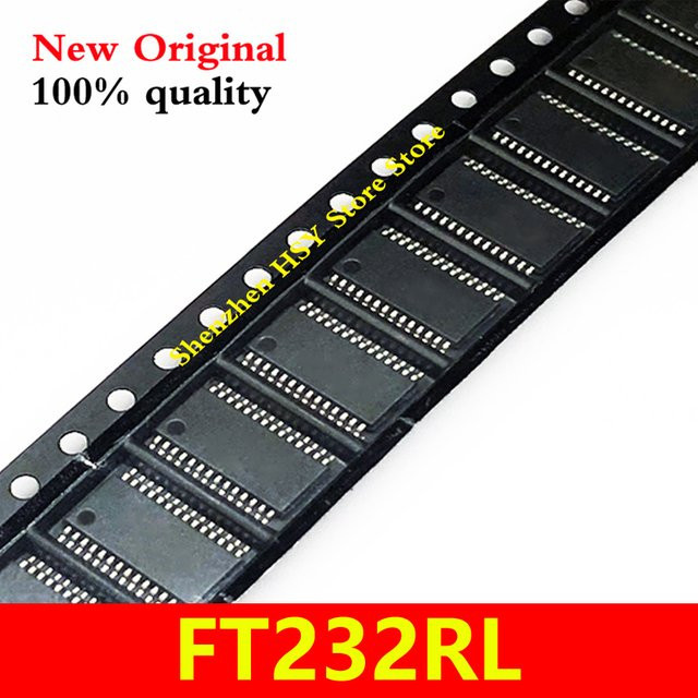 FTDI FT232RL USB zu UART Konverter Chip in SOP-28 Gehäuse, Schwarz - Bild 1