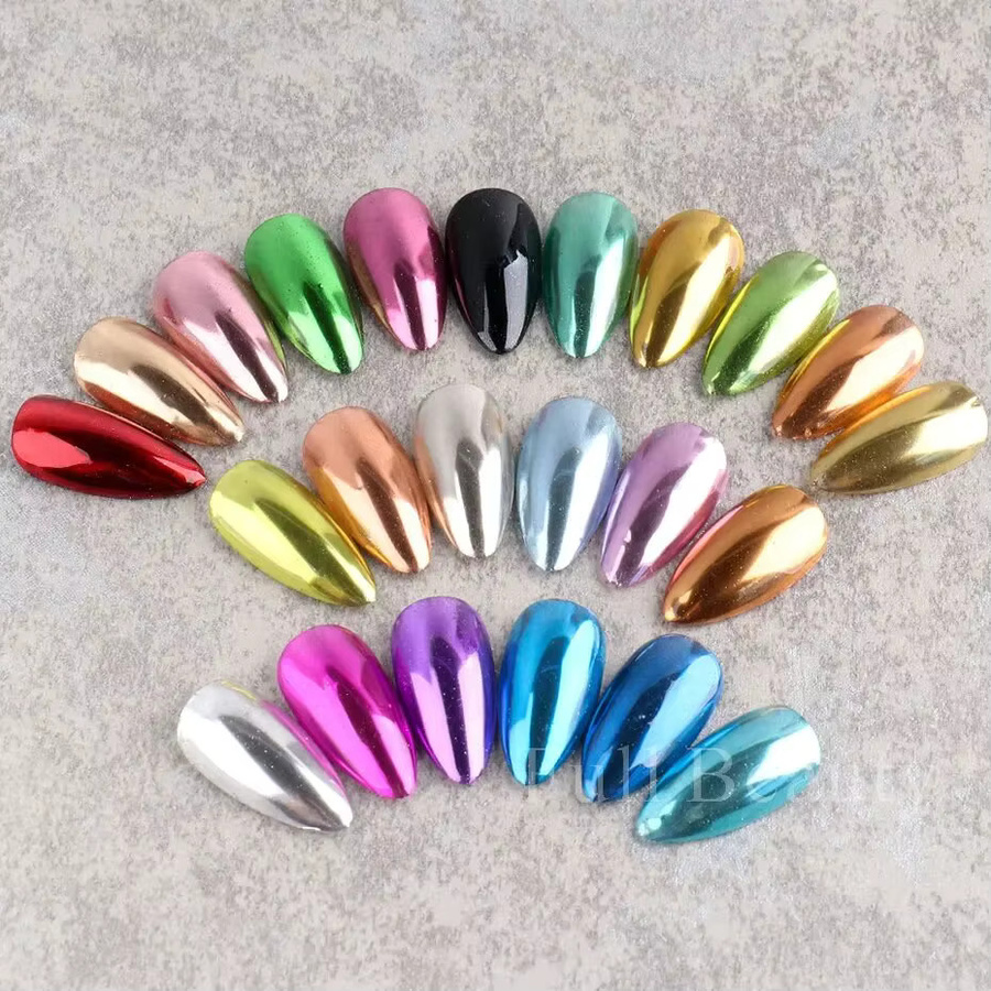 Full Beauty Nagelpuder Set, Metallic Chrom, 23 Farben, Unisex - Bild 3