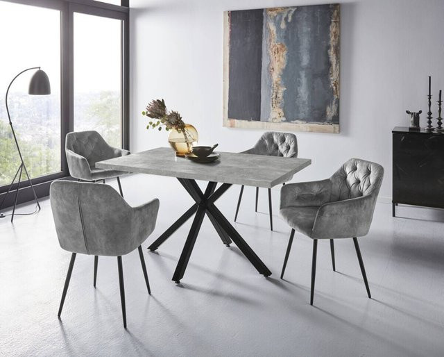 Hela Essgruppe Cleo II in Grau mit modernem Design, B/H/T: 140 x 76 x 90 cm - Bild 1