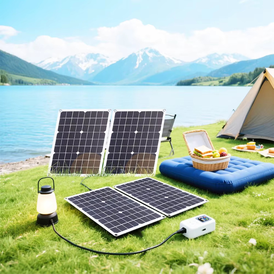 SOECOPO 2000W Solarpanel-Set mit 4 flexiblen Photovoltaik-Modulen und 100A Regler in Schwarz für 12V/24V Wohnmobil, Boot und netzunabhängige Nutzung - Bild 2
