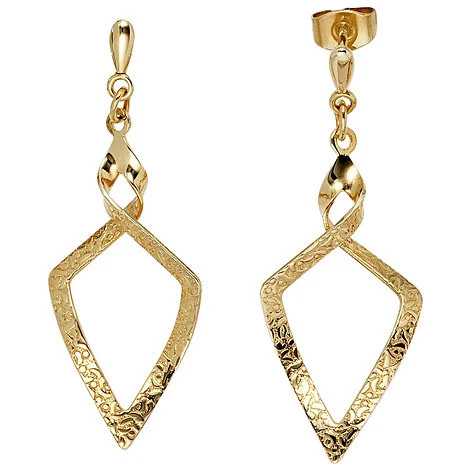 Colfem Ohrhänger eckig spitz, 375 Gelbgold, Unisex - Bild 1