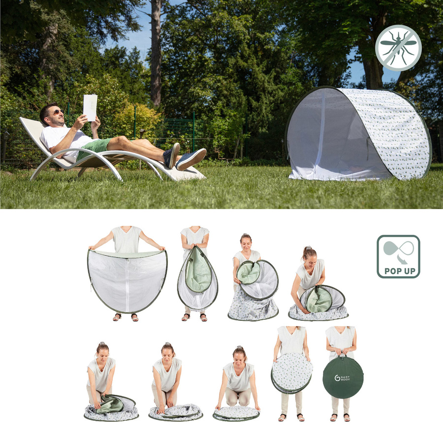 Babymoov Strandmuschel Provence in Green/White mit UV-Schutz UPF 50+ - Bild 3