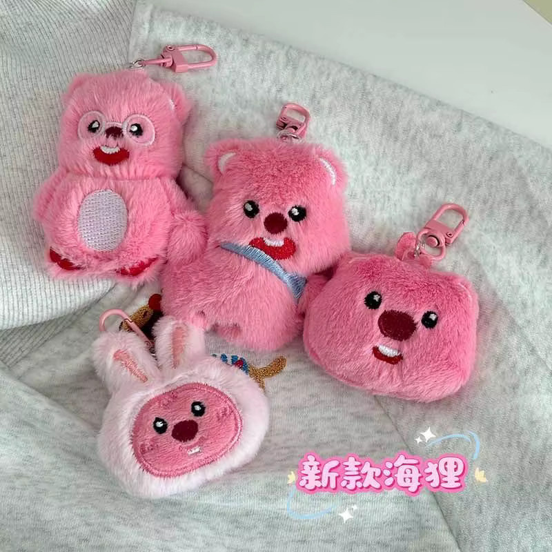 Pororo Plüsch-Schlüsselanhänger, Biber mit Brille, Rosa/Pink - Bild 2