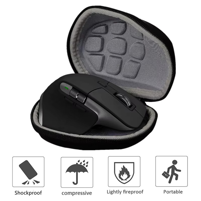 Stoßfeste EVA Hard Case Reise-Tragetasche für Logitech MX Master 3S in Schwarz - Bild 2