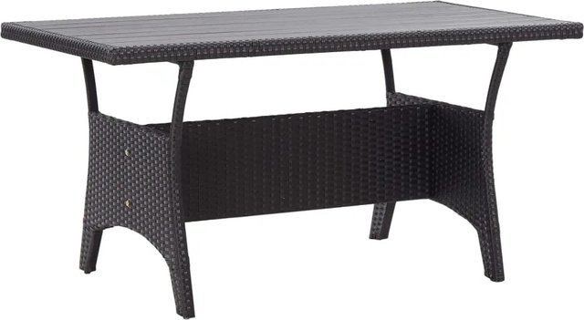 vidaXL Gartentisch aus Polyethylen-Rattan in Schwarz für Garten und Terrasse, B/T/H: 120 x 70 x 66 cm - Bild 1