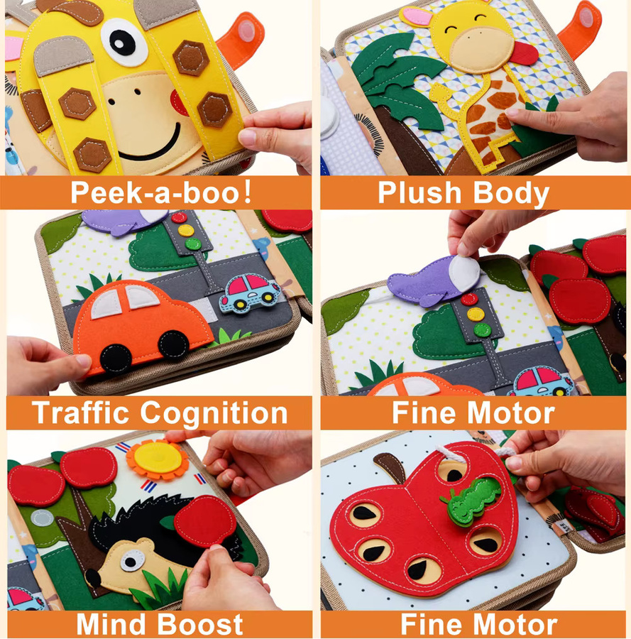 BizyKoady Baby Spielzeug Weiches 3D Tuch Buch, Plüsch / Textil, Bunt / Mehrfarbig - Bild 3