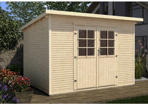 WEKA Gartenhaus 219 Gr. 1 aus Massivholz mit Pultdach in Natur und Beige, B/H/T: 260 x 218 x 240 cm - Bild 2