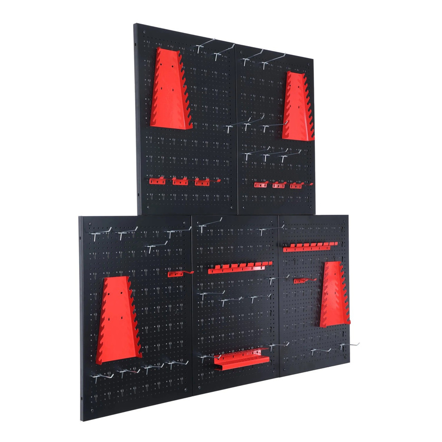 Floordirekt Werkzeugwand Parker Lochwand Set aus Stahl in Schwarz Rot mit 5 Platten B/H: 60 x 40 cm - Bild 2