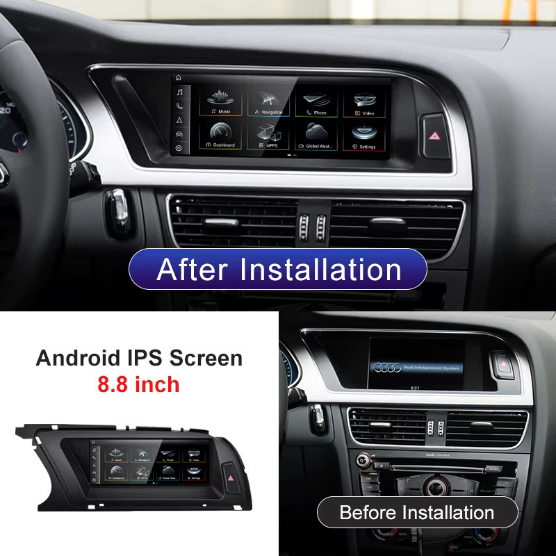 STWEI Multimedia Player für Audi A4 B8 mit Qualcomm Snapdragon 680, Wireless CarPlay, GPS und Bluetooth in Silber - Bild 2