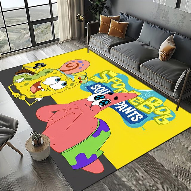 Rutschfester 3D Patrick Star Cartoon Teppich aus Polyester für Wohnzimmer, Schlafzimmer und Kinderzimmer, Mehrfarbig, B/T: 60 x 40 cm - Bild 1