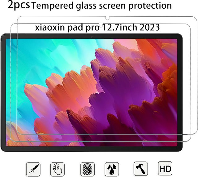 2er-Set gehärtetes Glas Displayfolie für Lenovo Xiaoxin Pad Pro 12,7 (2023/2024/2025) und Xiaoxin Pad 2024 11 Zoll, transparent - Bild 1