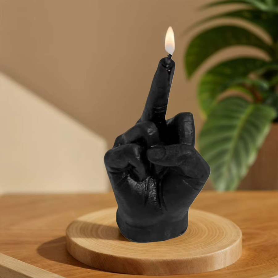 VAKIND Duftkerze in Mittelfinger-Form, schwarze Motivkerze für Zuhause und Schlafzimmer - Bild 4