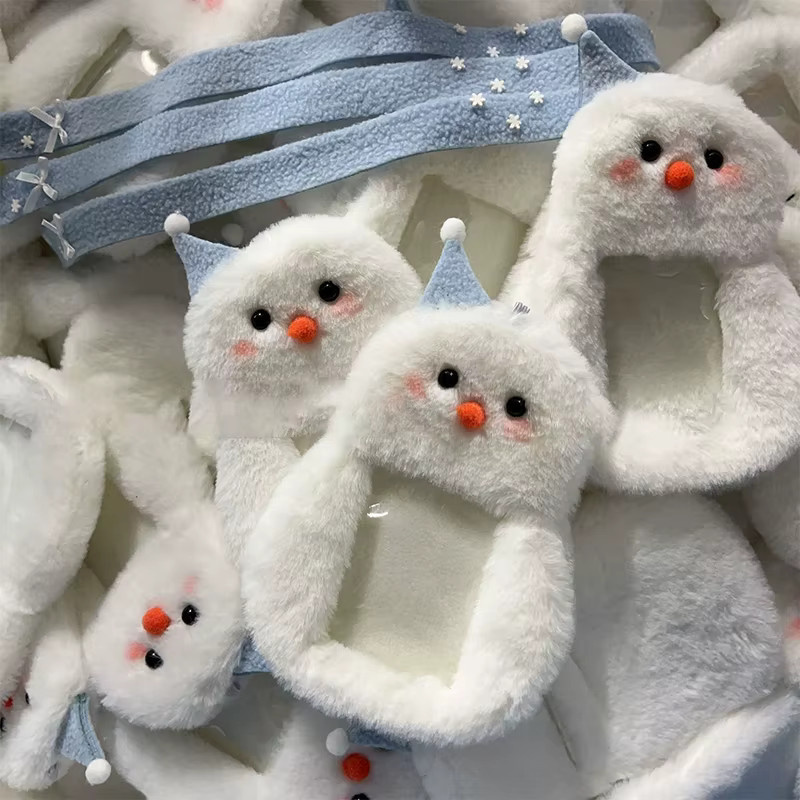 GJCUTE Plüsch-Kartenhalter Schneemann in Weiß als süßer Memo-Holder für Fotokarten und Ausweise - Bild 5