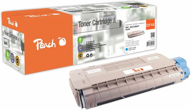 Peach Toner Cartridge Cyan für OKI C 710 CDTN, OKI C 710 DN, OKI C 710 DTN, OKI C 710 N und OKI C 711 CDTN (wiederaufbereitet) - Bild 1