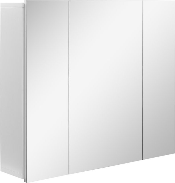 Aosom Spiegelschrank Badezimmer Weiß, 3-türiger Wandschrank mit Regalböden, B: 70 cm, H: 60 cm, T: 15 cm - Bild 1