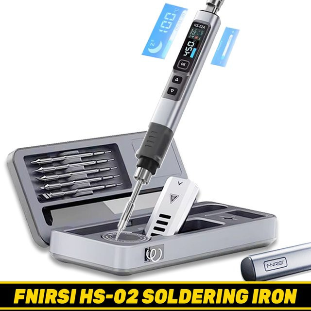 FNIRSI HS-02 Tragbarer Lötkolben mit 100 W Netzteil und einstellbarer Temperatur als Reparaturstation - Bild 1