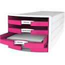 HAN Schubladenbox Impuls 2.0 Dokumentenbox mit 4 Schubladen für DIN A4, weiß/pink - Bild 2