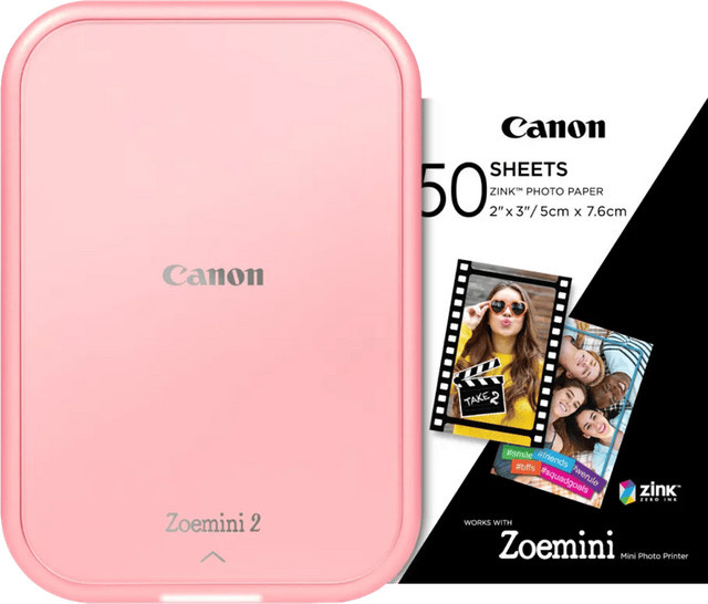 Canon Zoemini 2 Instant Kamera in Rosa mit 50 Bögen Fotopapier und Bluetooth-Funktion - Bild 1