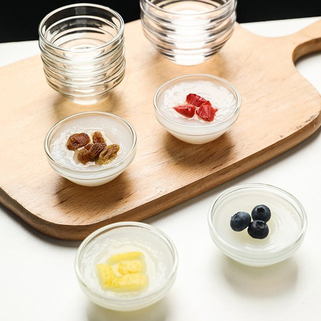 Aihogard Dessertschalen aus Glas, runde Mini-Pinch-Schalen, transparent - Bild 1