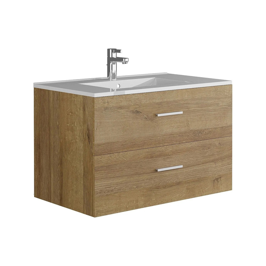 Einzelwaschtisch Kayla von Vente-unique in Naturfarben Beige und Braun, Breite: 80 cm - Bild 2