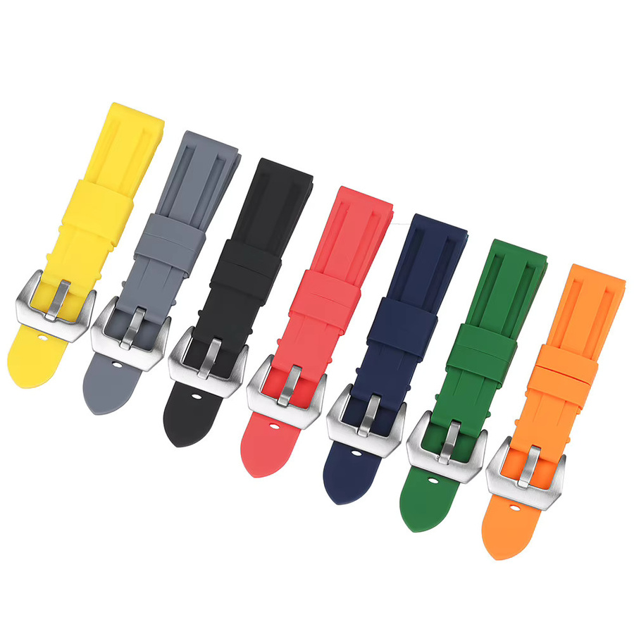 asukaband Uhrenarmband Silikon, Silber, Herren - Bild 3