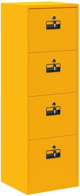 vidaXL Aktenschrank aus Metall in Senfgelb mit verstellbaren Regalböden und Schloss, B/T/H: 42 x 45,5 x 139 cm - Bild 1
