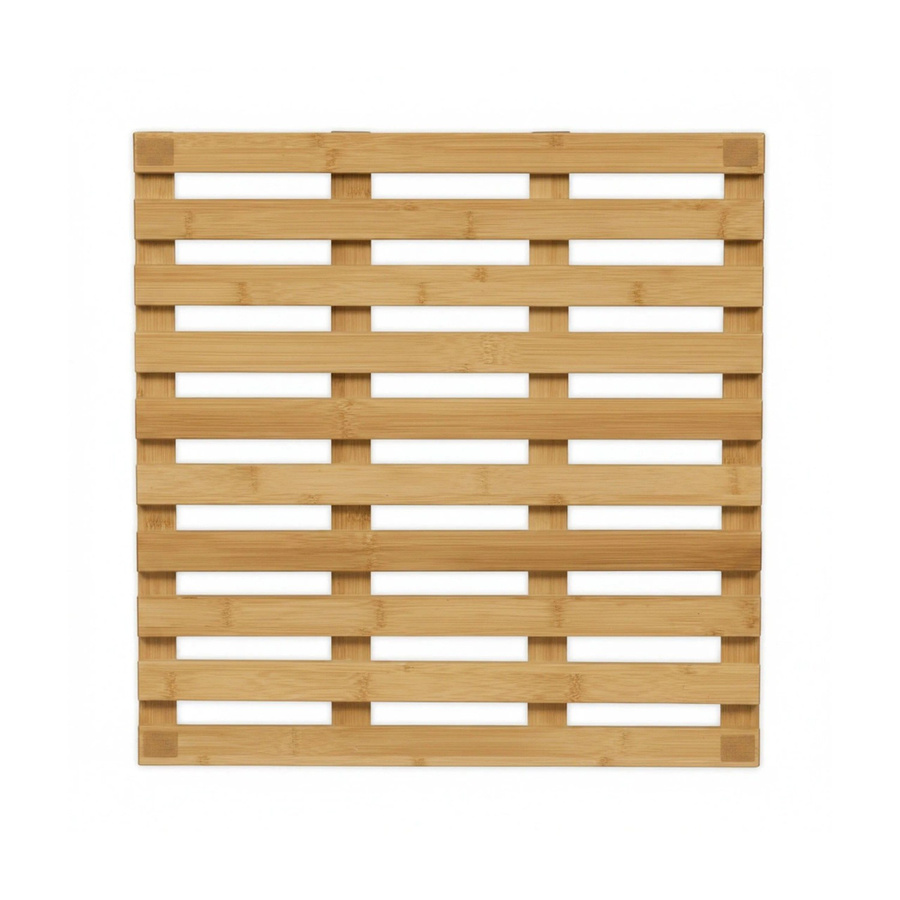 Relaxdays Badematte aus Bambus in Braun, rutschfest, B/T/H: 50 x 50 x 3,5 cm - Bild 2