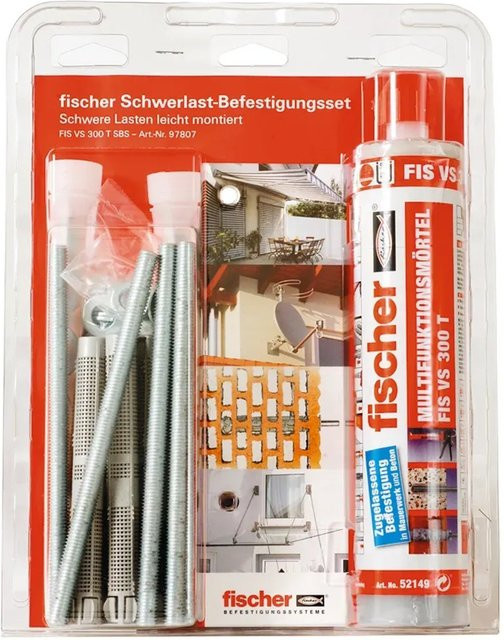 Fischer 300 T SBS Schwerlast-Befestigungsset M10 mit Ankerstange und Epoxy - Bild 1