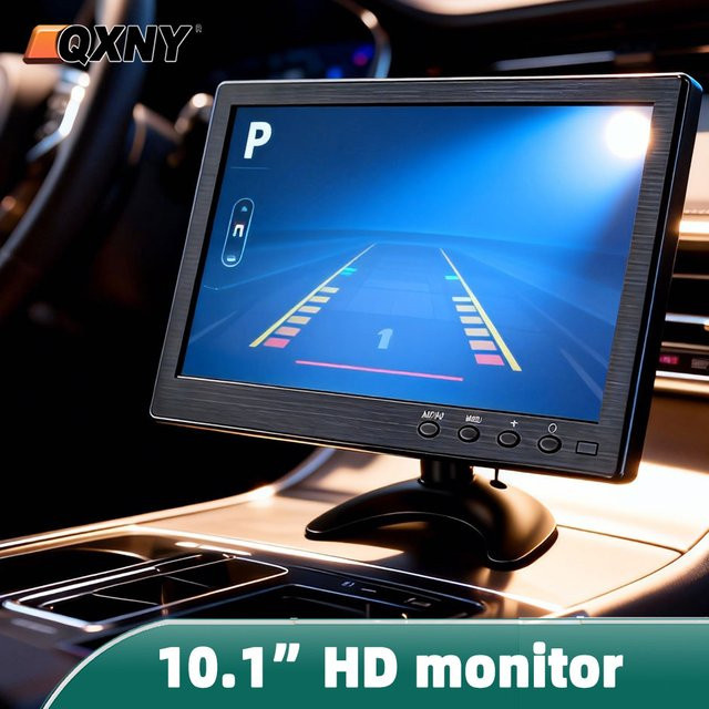 QXNY 10,1 Zoll HD IPS LCD Monitor in Schwarz mit HDMI, VGA, AV und BNC Eingang für PC, Computer, CCTV und Spielekonsolen - Bild 1