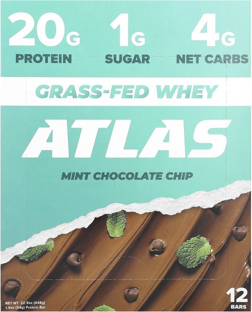Atlas Bar Molkenproteinriegel Minzschokoladenstückchen 12 x 54 g - Bild 1