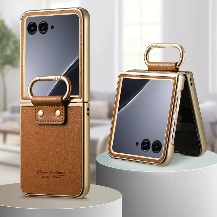 Retro Ultra-Dünne Galvanisierte Handyhülle mit Ringhalterung für Motorola Moto Razr 70 50 60 Ultra in Lila oder Braun - Bild 3