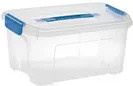Tontarelli Combi Box Aufbewahrungsbox mit Griff und Deckel, transparent/blau, 13 l - Bild 1
